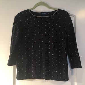 Charter Club 3/4 Polka Dot Blouse